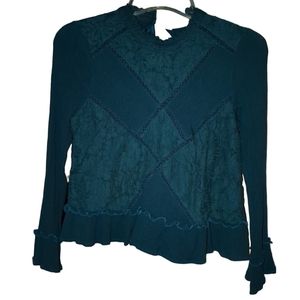 Altar'd State Long Ruffle Sleeves Top Size Medium